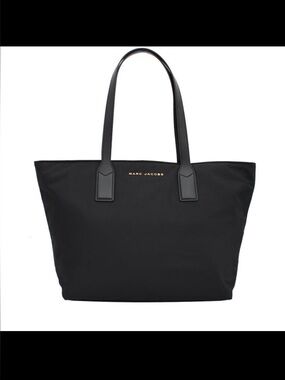 Marc Jacobs Black Nylon Wingman Tote with Gold Logo